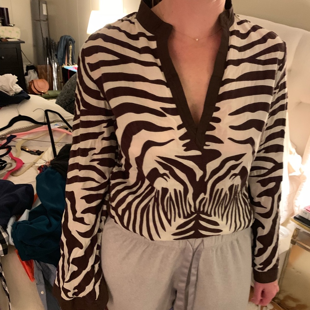 Tory Burch Brown Zebra tunic